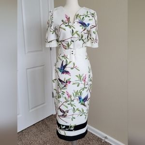 Ted Baker Belt Floral Print Pencil Dress Size 2